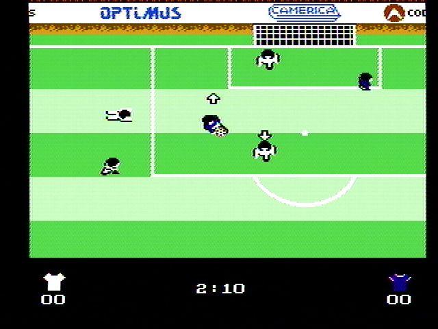 Quattro Sports (NES) screenshot: Gameplay (Soccer Simulator)