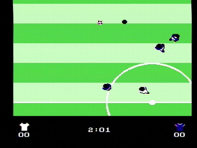 Quattro Sports (NES) screenshot: Starting a game (Soccer Simulator)
