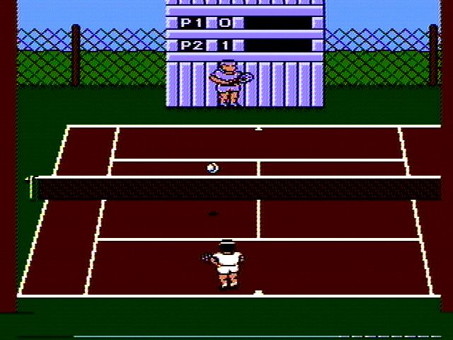 Quattro Sports (NES) screenshot: Gameplay (Pro Tennis Simulator)