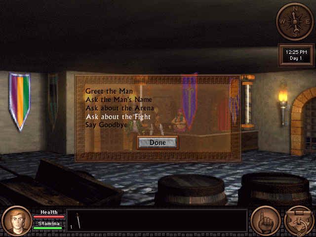 Quest for Glory V: Dragon Fire (Windows) screenshot: Dialogue choices
