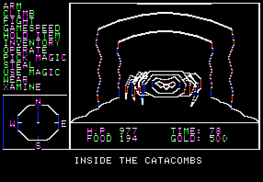 Questron (Apple II) screenshot: And the residents don't like intruders.