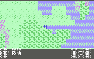 Ultima II: The Revenge of the Enchantress... (Commodore 64) screenshot: Starting out.