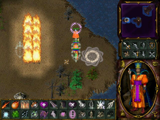 Rage of Mages II: Necromancer (Windows) screenshot: Lots of spells to use