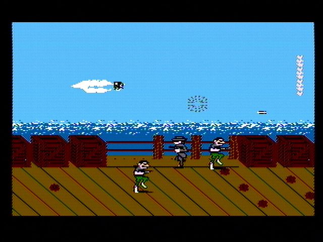 Raid 2020 (NES) screenshot: There are some suspect characters here...