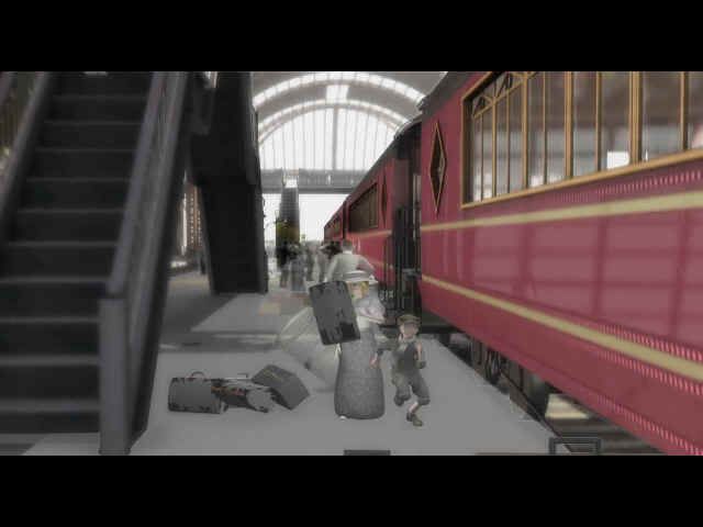 Railroad Tycoon 3 (Windows) screenshot: The opening cinematic shows a young boy, before he becomes a railroad tycoon.