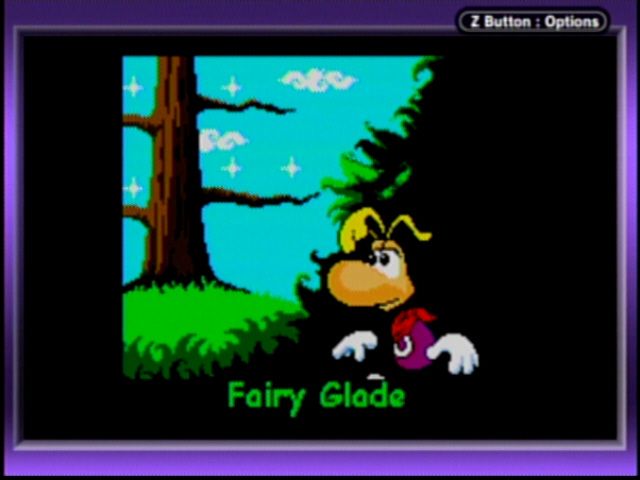 Rayman 2 (Game Boy Color) screenshot: Introduction to the Fairy Glade Level