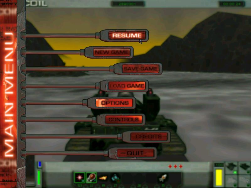 Recoil (Windows) screenshot: Background blurs for menus