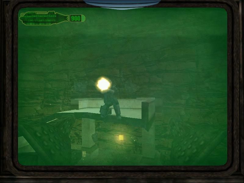 Red Faction (Windows) screenshot: Driving a miner is heavy stuff. You can dig through almost anything.