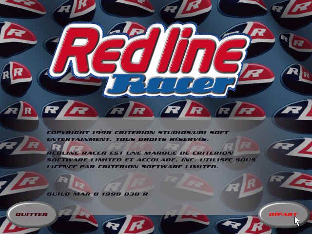 Redline Racer (Windows) screenshot: Main menu