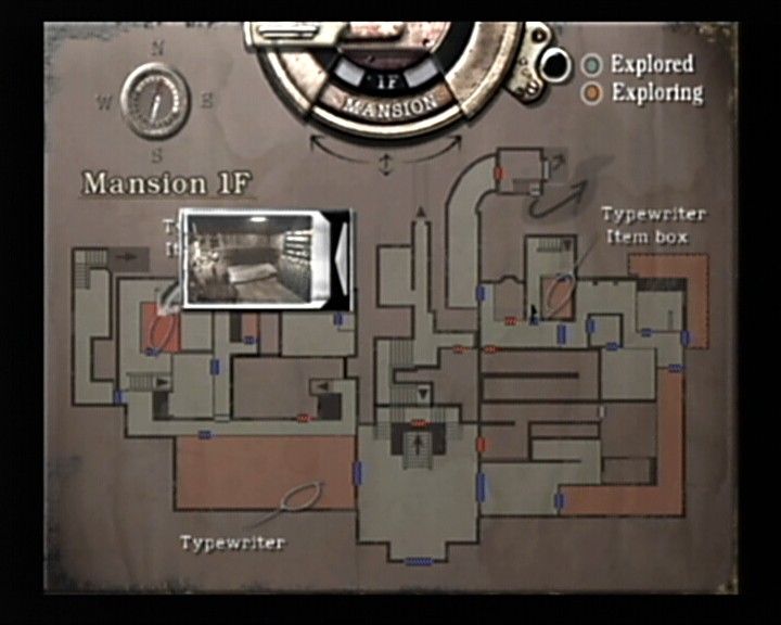 Resident Evil (GameCube) screenshot: Chris Scenario - Area map