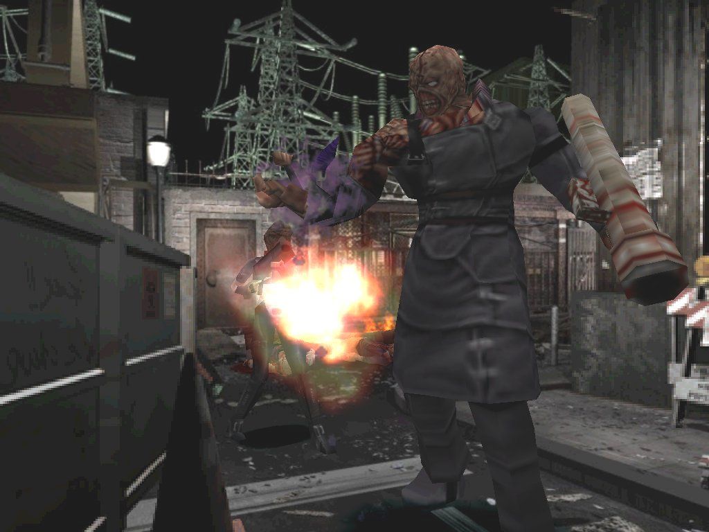 Resident Evil 3: Nemesis (Windows) screenshot: Even if Nemesis won't respect your authority, he has to respect your grenade launcher