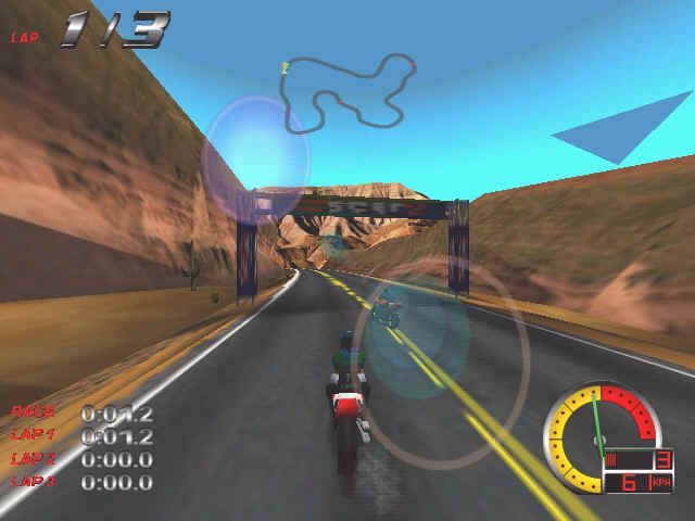 Redline Racer (Windows) screenshot: Race against the clock - or against opponents
