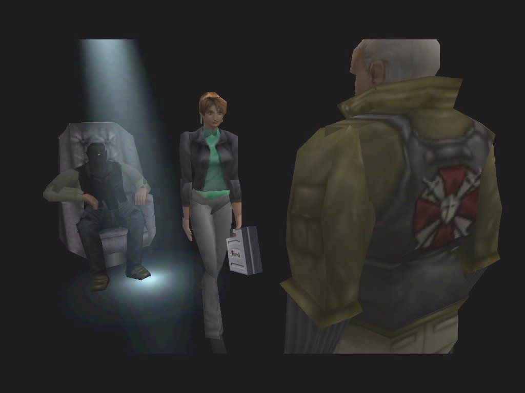 Resident Evil 3: Nemesis (Windows) screenshot: Nicholai accepts his reward from Umbrella, and DANG you KNOW he's earned it