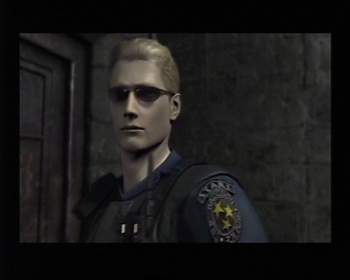 Resident Evil 0 (GameCube) screenshot: Good ol' pal Wesker... while he was human. This game unravels some truth even before his first appearance in original Resident Evil.