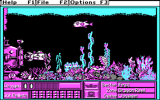 Operation Neptune (DOS) screenshot: Game (CGA)