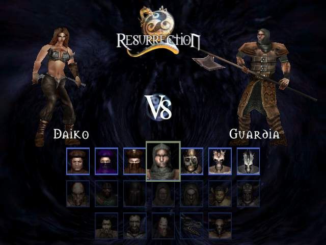 Resurrection (Windows) screenshot: Unlock enemies in adventure mode and then battle them on fight mode