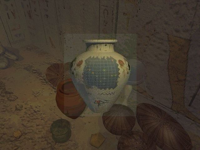 Riddle of the Sphinx: An Egyptian Adventure (Windows) screenshot: Some things can be manipulated on-screen, like this ancient pot