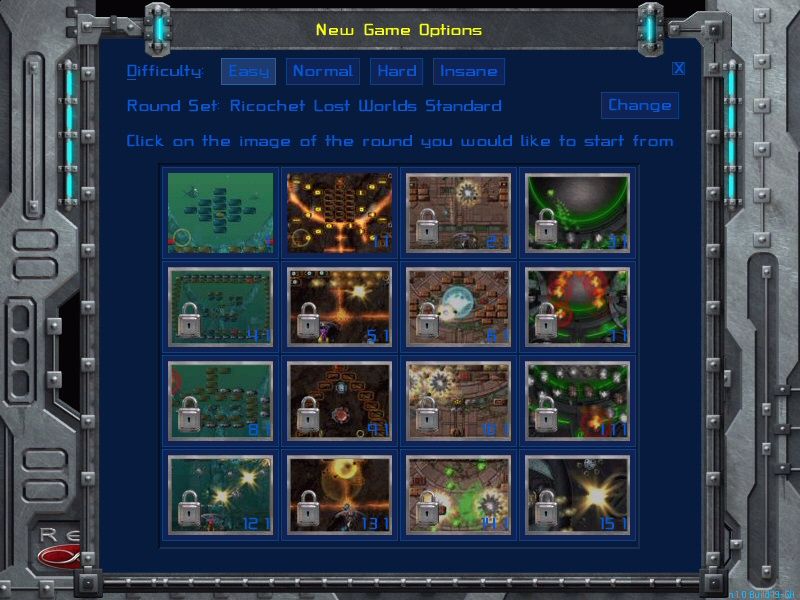 Ricochet: Lost Worlds (Windows) screenshot: World selection