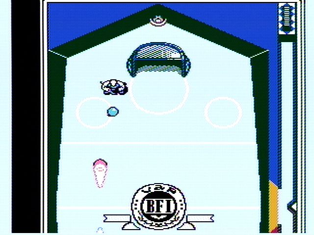 Rock 'n Ball (NES) screenshot: Ice hockey pinball