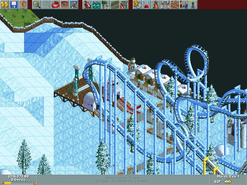 RollerCoaster Tycoon: Loopy Landscapes (Windows) screenshot: Winter Wonderland