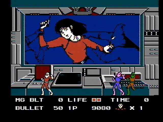 Rolling Thunder (NES) screenshot: Leila is in trouble!