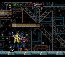 Wolverine: Adamantium Rage (SNES) screenshot: Getting hit by some dude