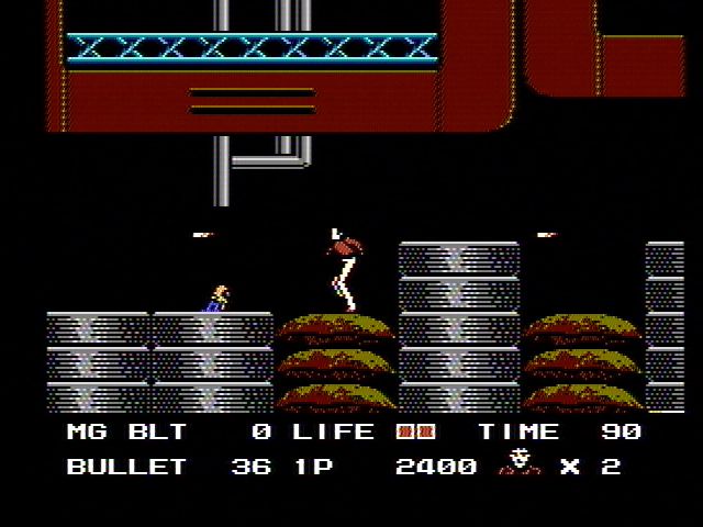 Rolling Thunder (NES) screenshot: Dodging bullets