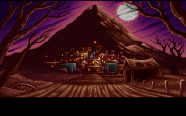 Silverload (DOS) screenshot: The entrance to a town