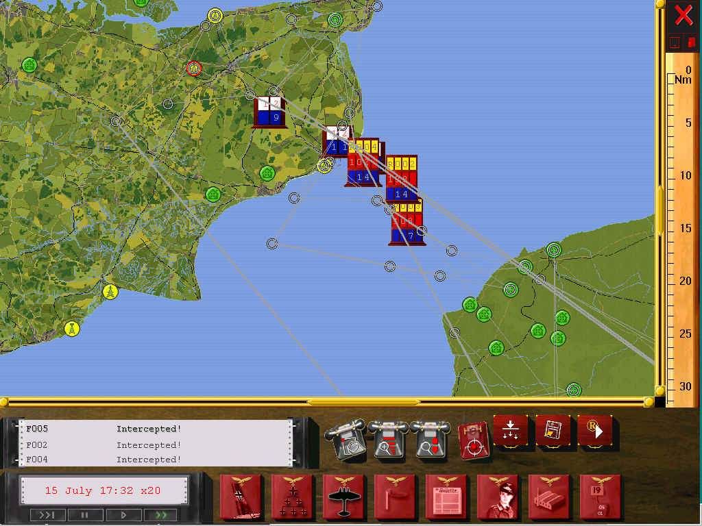 Rowan's Battle of Britain (Windows) screenshot: Map