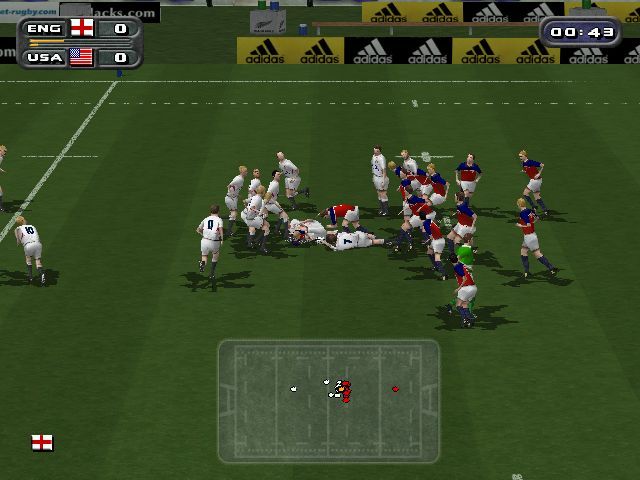 Rugby 2004 (Windows) screenshot: Where is the ball?
