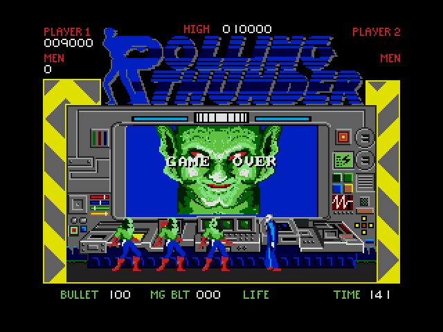 Rolling Thunder (Amiga) screenshot: game over