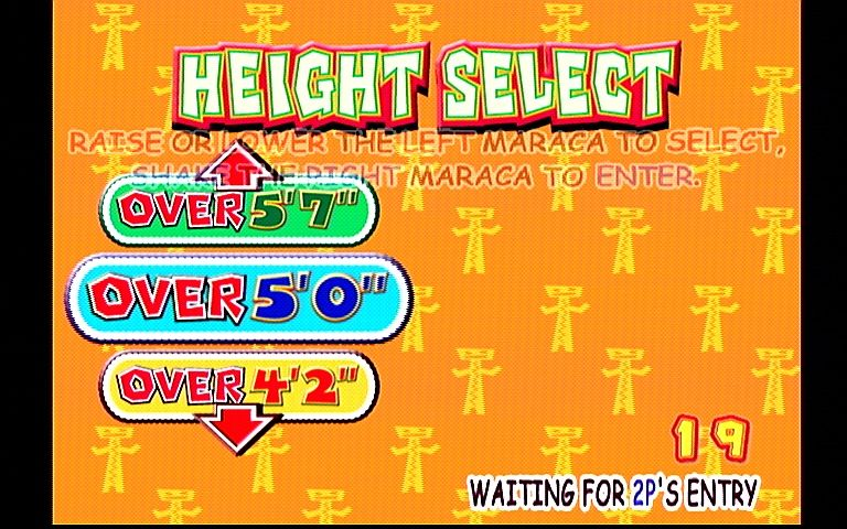 Samba De Amigo (Dreamcast) screenshot: Select your Height