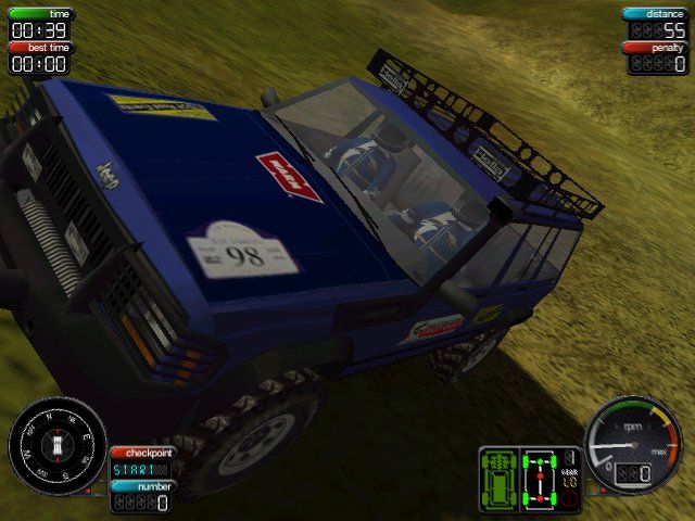 Screamer 4x4 (Windows) screenshot: Jeep climbing a hill