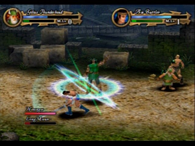 Sega Ages 2500: Vol.5 - Golden Axe (PlayStation 2) screenshot: As you move up or down, you can strike the opponent vertically