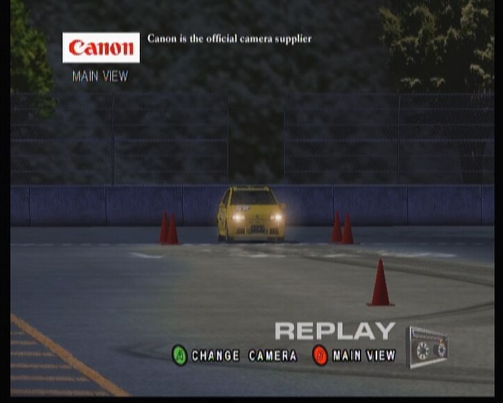 Sega GT 2002 (Xbox) screenshot: Watching a replay of your test drive... believe me, this one was not worth watching.