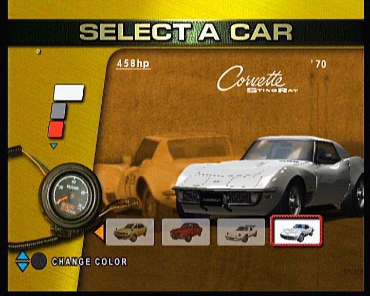 Sega GT 2002 (Xbox) screenshot: Or we can all drive what we find a real Corvette for a change, not only newest model.