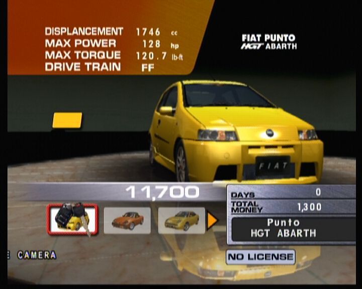 Sega GT 2002 (Xbox) screenshot: Buying Fiat Punto HGT Abarth, the key in your possession proves it's all yours now.