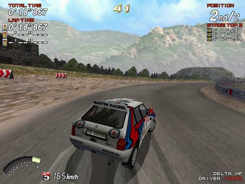 SEGA Rally 2 Championship (Windows) screenshot: Wet tarmac