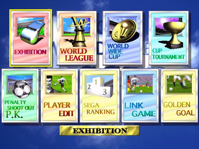 Sega Worldwide Soccer '97 (Windows) screenshot: Main menu