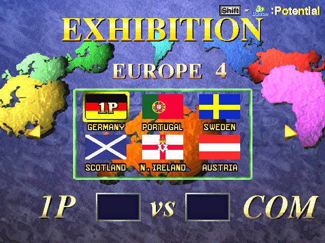 Sega Worldwide Soccer '97 (Windows) screenshot: Selecting teams