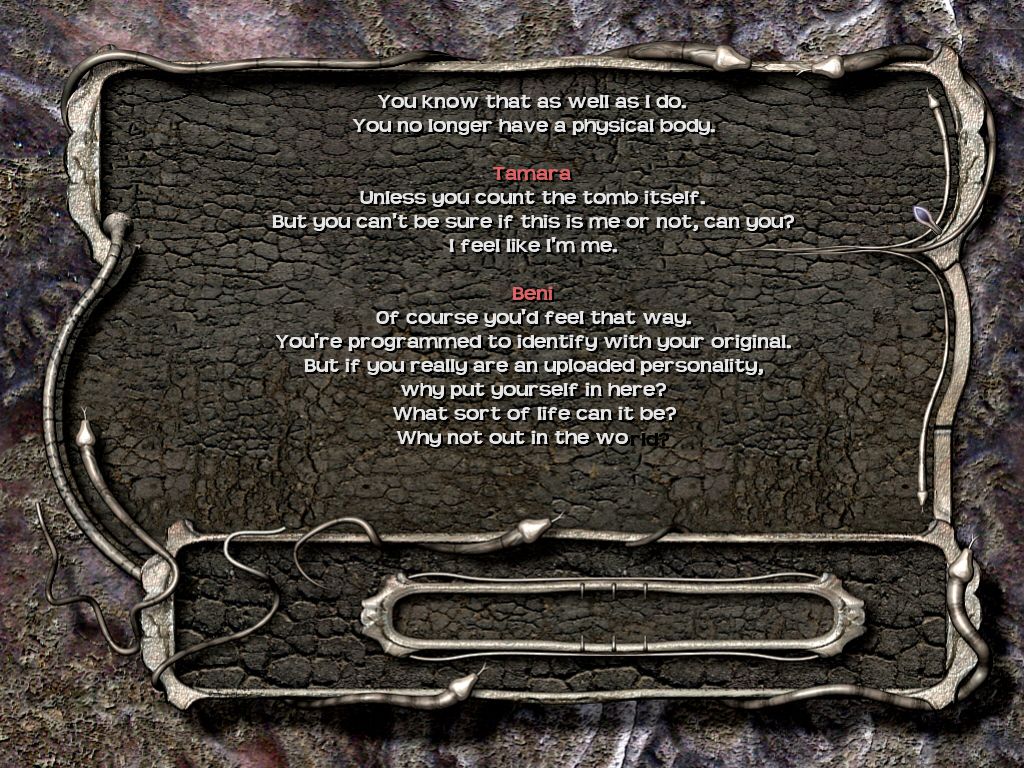 Sentinel: Descendants in Time (Windows) screenshot: A transcript of all conversations can be read. Helpful, even with subtitles on.