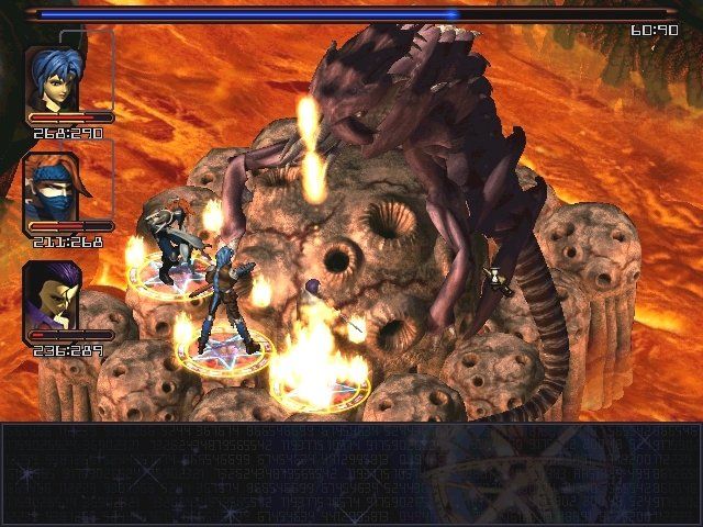 Septerra Core: Legacy of the Creator (Windows) screenshot: The Hellgod and it's mighty napalm snot guard the inner earth