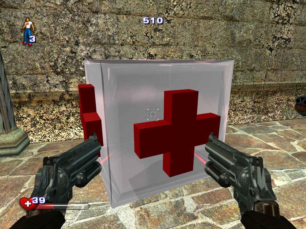 Serious Sam II (Windows) screenshot: A nice, big, shiny box o' health!