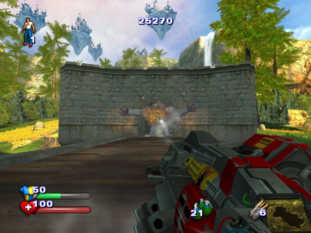 Serious Sam II (Windows) screenshot: This creature looks like the Wendigo from Quake. Blow it up with the rocket launcher!