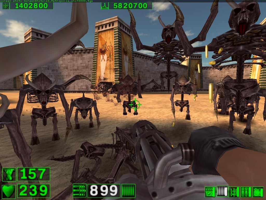 Serious Sam: The First Encounter (Windows) screenshot: Enemies to the infinity and beyond