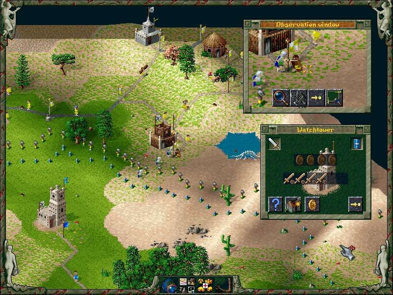 The Settlers II: Veni, Vidi, Vici (DOS) screenshot: combat in the game