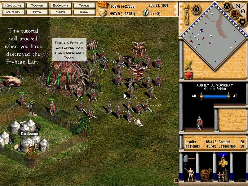 Seven Kingdoms II: The Fryhtan Wars (Windows) screenshot: An attack by the Humans