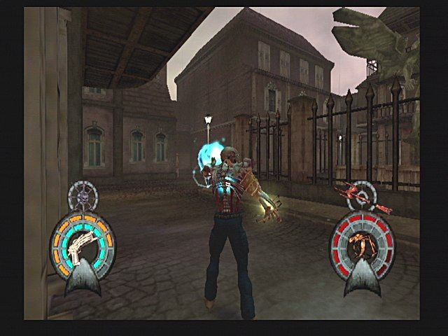 Shadow Man: 2econd Coming (PlayStation 2) screenshot: The Shadow Gun collects another soul.