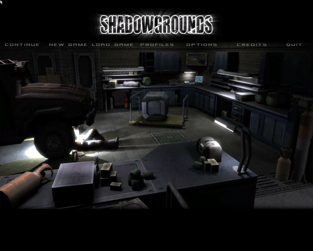 Shadowgrounds (Windows) screenshot: Main menu.