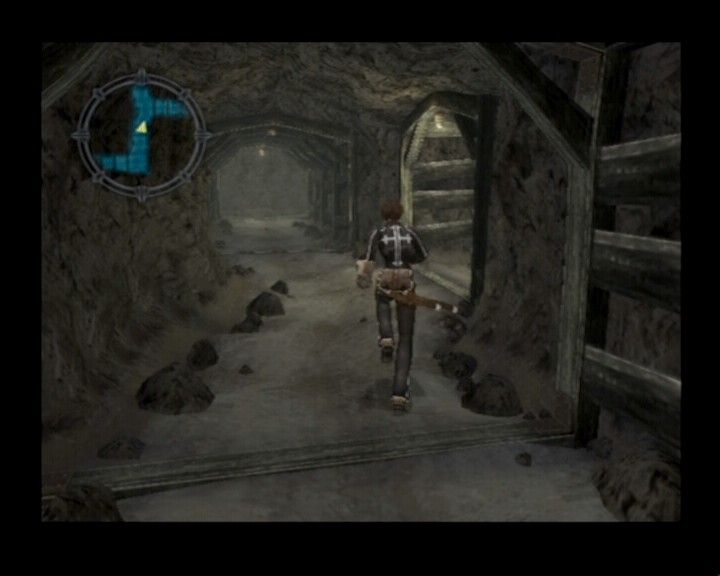 Shadow Hearts: Covenant (PlayStation 2) screenshot: Exploring an abandoned mine in search for a shortcut to your next destination